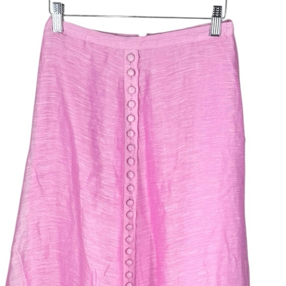 Joslin Harlee Midi Skirt Silk Linen Organza NWT Bubblegum Pink Size XS - Picture 5 of 13